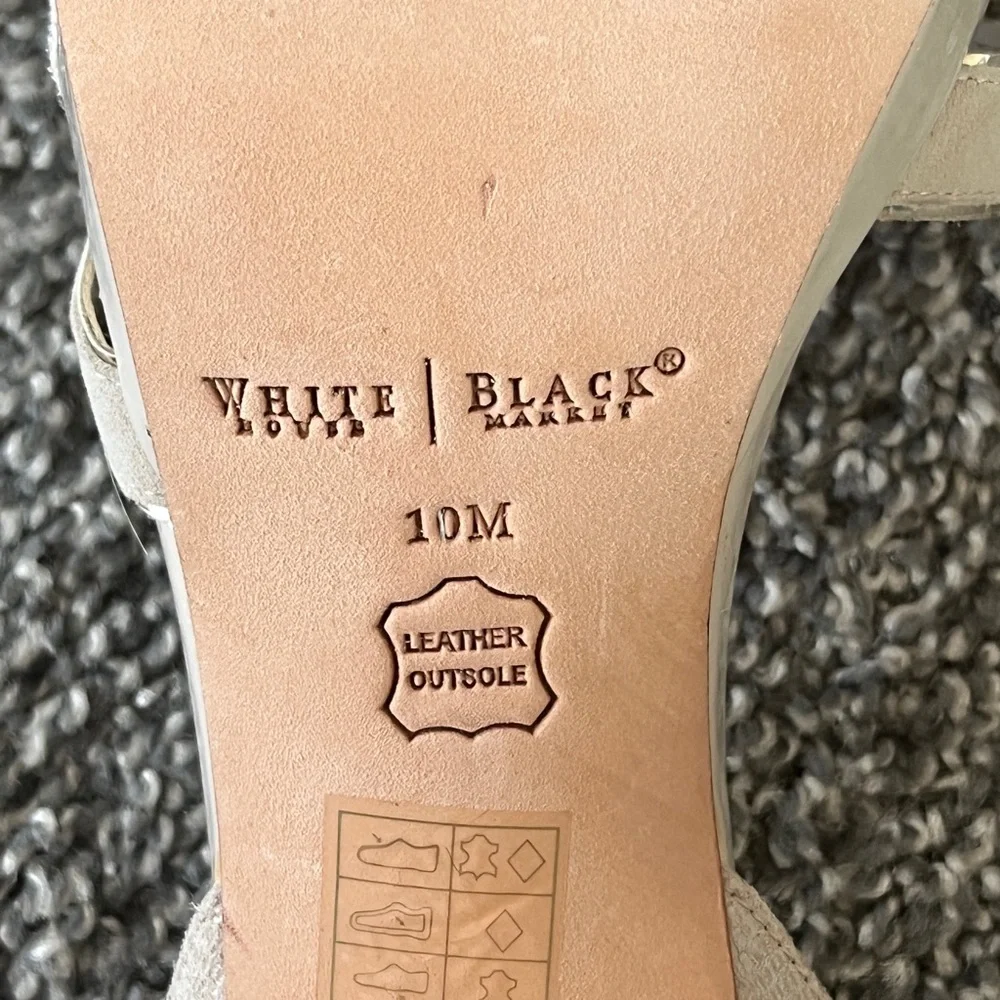 White House Black Market Beige Strappy Heels Size 10